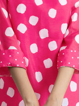 Buy Pink Polka A line Dress Online | Pink Fort