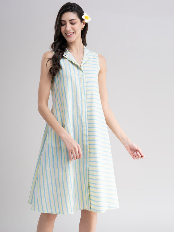 Buy Striped Play Dress - Yellow Online | Pink Fort