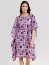 Buy Grey Abstract Print Kaftaan Dress Online | Pink Fort