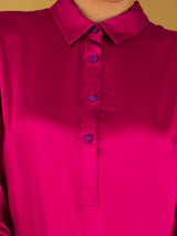 Buy Pink Silk Satin Tiered Dress - Pink Online | Pink Fort