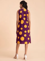 Buy Purple Floral Flared Dress Online | Pink Fort