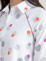 Buy White Pink Fort Print Cotton Dress Online | Pink Fort