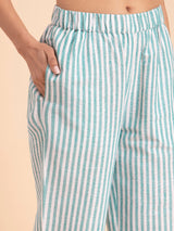 Buy Blue Striped Cotton Coord Online | Pink Fort