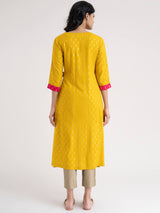 Buy Yellow Foil Print Overlap Jacket Online | pinkfort