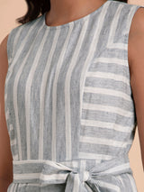 Buy Grey Cotton Striped Jumpsuit Online | Pink Fort