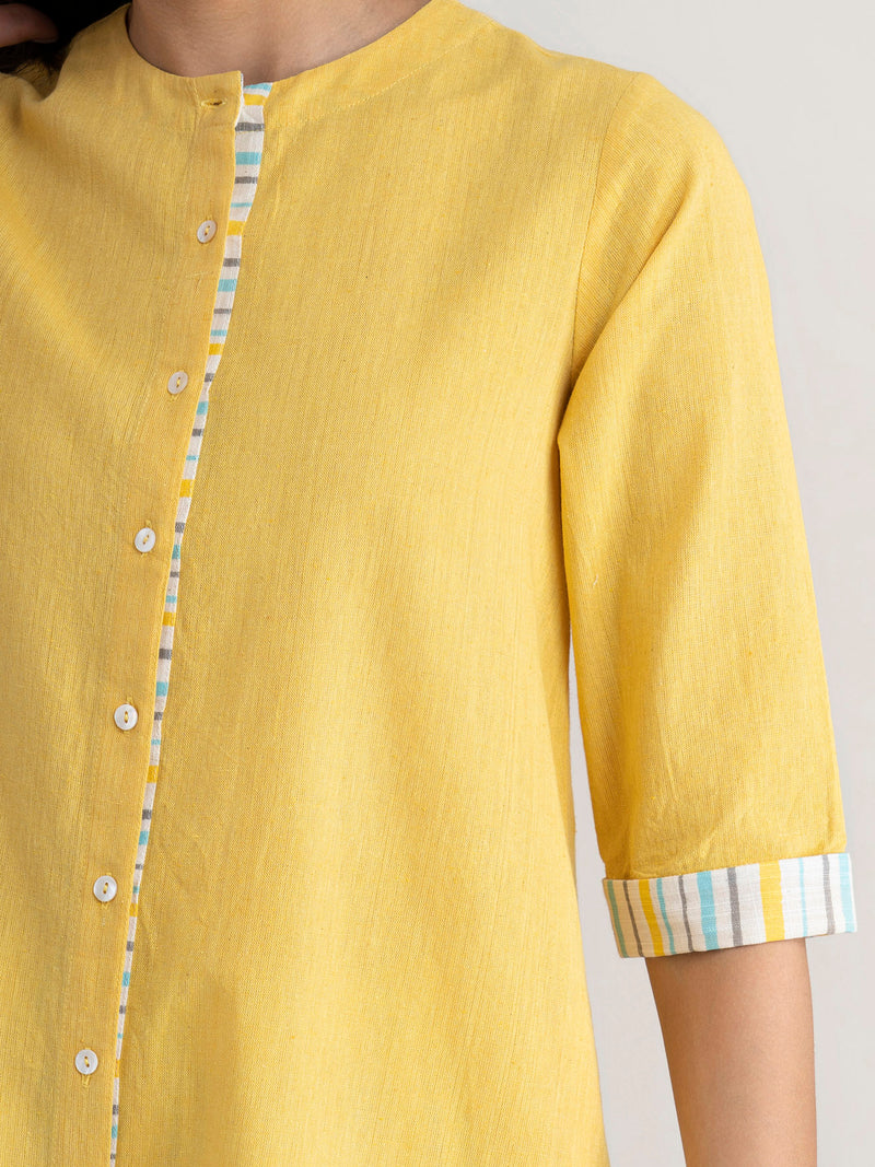 Buy Yellow A-Line Cotton Kurta Online | Marigold