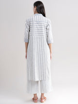 Buy Black And White Striped Play Shirt Kurta Online | Marigold
