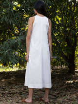 Buy White Cotton Halterneck Dress Online | Pink Fort
