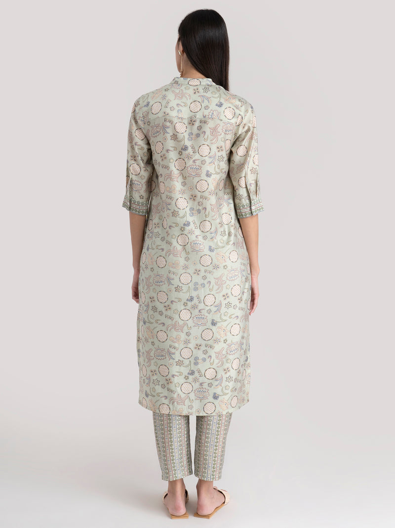 Buy Green Ethnic Motif Kurta Set - Green Online | Pinkfort
