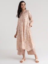 Buy Peach Ethnic Motif Kurta Set - Peach Online | Pinkfort