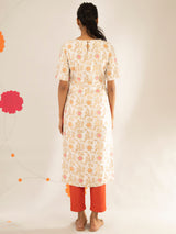 Buy White Tailored Brocade Chanderi Kurta Online | Marigold