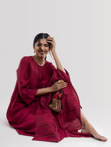 Buy Pink Chanderi Asymmetrical Kurta Set Online | Pink fort