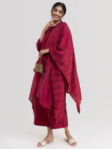 Buy Pink Chanderi Asymmetrical Kurta Set Online | Pink fort