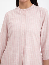 Cotton A-line Kurta Set - Pink