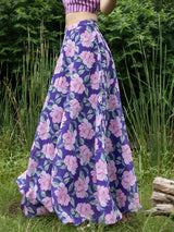 Buy Violet and Pink Chanderi Floral Skirt Online | Pinkfort