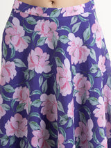 Buy Violet and Pink Chanderi Floral Skirt Online | Pinkfort