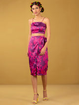 Buy Pink and Purple Pure Satin Wrap Around Skirt - Pink and Purple Online | Pink Fort