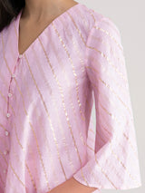 Buy Pink High-Low Cotton Top Online | Marigold