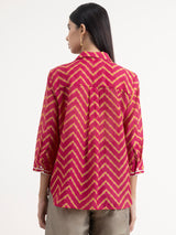 Buy Pink and Lime High-Low Chevron Top Online | Marigold