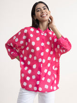 Buy Pink Dolman Sleeve Polka Play Shirt Online | Marigold
