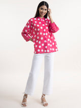 Buy Pink Dolman Sleeve Polka Play Shirt Online | Marigold