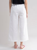 Buy White Linen Wide leg Pants Online | Pinkfort