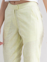 Buy Tapered Cotton Pants - Yellow Online | Pinkfort