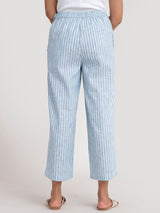 Buy Blue Striped Wide Leg Cotton Pants Online | Pinkfort