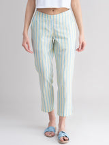 Buy Dual Tone Striped Cotton Pants - Yellow Online | Pinkfort