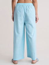 Buy Aqua Wide-Leg Cotton Pants Online | Pinkfort