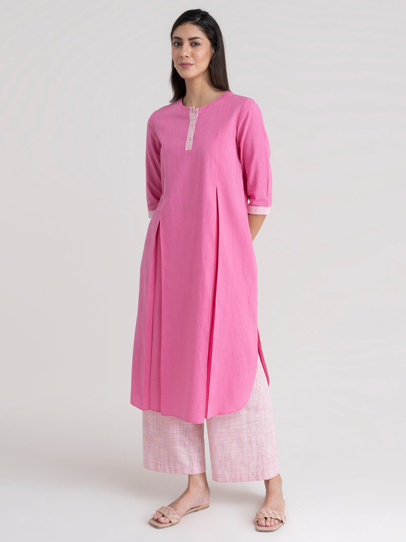 Buy Pink Wide-Leg Cotton Pants Online | Pinkfort