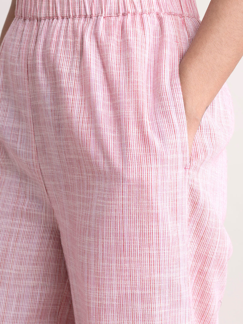 Buy Pink Wide-Leg Cotton Pants Online | Pinkfort