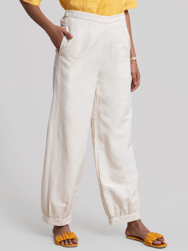 Buy Kora Cuffed Hem Cotton Pants Online | Pinkfort