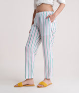 Buy Green Stripe Tapered Cotton Pants - Green Online | Pinkfort